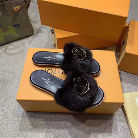 louis vuitton lock it flat mule fur|lv ugg mule.